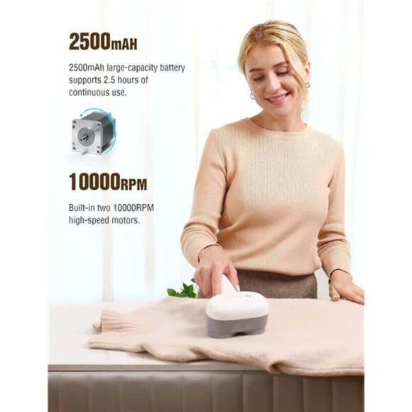 Fabric Shaver, Electric Lint Remover, Rechargeable Lint Shaver, Sweater Shavers - Picture 3 of 6